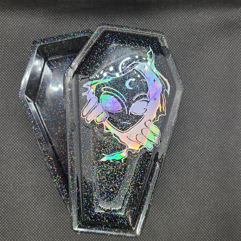 Handmade resin coffin trinket box